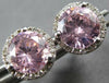 ESTATE 2.1CT DIAMOND & AAA PINK QUARTZ 14K WHITE GOLD HALO MARTINI STUD EARRINGS