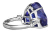 21.82CT DIAMOND & AAA TANZANITE 18K WHITE GOLD 3D ROUGH CUT HEXAGON 3 STONE RING