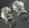 ESTATE .80CT DIAMOND 18KT WHITE GOLD 3D ROUND & BAGUETTE BOW CLIP ON EARRINGS