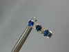 2.27CT DIAMOND AAA SAPPHIRE 14K WHITE GOLD OVAL & ROUND 4 STONE HANGING EARRINGS