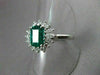 ANTIQUE 1.90CT DIAMOND & AAA COLOMBIAN EMERALD PLATINUM ENGAGEMENT RING #22258