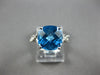 3.56CT DIAMOND & AAA BLUE TOPAZ 14KT WHITE GOLD 3D CUSHION & ROUND INFINITY RING