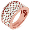 LARGE 3.25CT DIAMOND 14KT ROSE GOLD 3D MULTI ROW INVISIBLE ANNIVERSARY RING