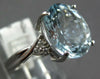 LARGE 3.40CT DIAMOND & AAA AQUAMARINE 14KT WHITE GOLD CLASSIC OVAL & ROUND RING