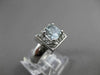ESTATE 1.08CT DIAMOND & AAA AQUAMARINE 14KT WHITE GOLD SQUARE HALO COCKTAIL RING