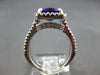 LARGE 4.95CT DIAMOND & AAA AMETHYST 14KT WHITE GOLD SQUARE HALO ENGAGEMENT RING