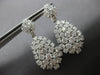 ESTATE LARGE 5.51CT DIAMOND 18KT WHITE GOLD CLUSTER TEAR DROP HANGING EARRINGS