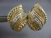 ESTATE LARGE .45CT DIAMOND 14K 2 TONE GOLD FILIGREE LEAF CLIP ON EARRINGS #27698