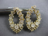 LARGE 3.55CT DIAMOND 14KT YELLOW GOLD 3D MULTI FLOWER FLEXIBLE HANGING EARRINGS