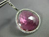 ESTATE 21.67CT DIAMONDS & AAA PINK TOURMALINE 14K WHITE GOLD 3D HANGING EARRINGS