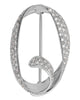 ESTATE LARGE .66CT DIAMOND 18KT WHITE GOLD 3D OVAL DOUBLE SWIRL FUN BROOCH PIN