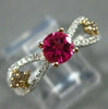 1.11CT WHITE CHOCOLATE FANCY DIAMOND & TOURMALINE 14K WHITE GOLD ENGAGEMENT RING