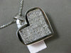 ESTATE EXTRA LARGE 2.60CT DIAMOND 14KT WHITE GOLD 3D HEART LOVE HANGING PENDANT