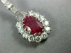ANTIQUE EXTRA LARGE 10.10CT DIAMOND & AAA RUBY 18KT WHITE GOLD HANGING EARRINGS