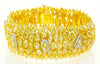 EXTRA LARGE 38.87CT WHITE & FANCY YELLOW DIAMOND 18K YELLOW GOLD TENNIS BRACELET