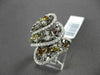 ESTATE LARGE 2.57CTW MULTI COLOR DIAMOND 18KT WHITE GOLD FLOATING FUN RING