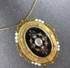 ANTIQUE LARGE DIAMOND & AAA SOUTH SEA PEARL 18K YELLOW GOLD BROOCH PENDANT 28156