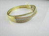ANTIQUE WIDE DIAMOND 18K TRICOLOR GOLD MULTI ROW BANGLE