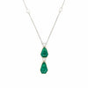 LARGE 5.8CT DIAMOND & AAA EMERALD 18KT 2 TONE GOLD 3D TRAPEZOID & ROUND NECKLACE