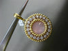 ESTATE LARGE .28CT DIAMOND 14K TWO TONE GOLD CIRCLE MOTHER OF PEARL HALO PENDANT