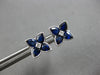 1.79CT DIAMOND & AAA SAPPHIRE 14KT WHITE GOLD ROUND & PEAR SHAPE STUD EARRINGS
