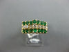 ESTATE WIDE 1.27CT DIAMOND & AAA EMERALD 14K YELLOW GOLD 3D CLASSIC PYRAMID RING
