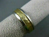 ESTATE WIDE 14KT TWO TONE GOLD HAMMER MATT SHINNY LOOK MENS WEDDING RING #1011