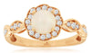 .87CT DIAMOND & AAA OPAL 14KT ROSE GOLD 3D FLORAL FILIGREE FRIENDSHIP LOVE RING