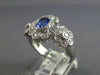 WIDE 1.40CT DIAMOND & AAA TANZANITE 14KT WHITE GOLD OVAL & ROUND FLOWER FUN RING