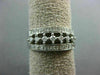 ESTATE WIDE .20CT DIAMOND 14KT WHITE GOLD 3D 3 ROW SHARE PRONG ANNIVERSARY RING