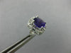 ESTATE 1.88CT DIAMOND & AAA AMETHYST 14KT WHITE GOLD SQUARE HALO STUD EARRINGS