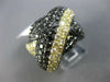 EXTRA LARGE 8.92CT BLACK & FANCY YELLOW DIAMOND 18K BLACK GOLD 3D LOVE KNOT RING