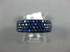 ESTATE WIDE 1.64CT AAA SAPPHIRE 18KT WHITE GOLD 3D MULTI ROW ANNIVERSARY RING