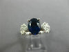ESTATE 1.45CT DIAMOND & AAA SAPPHIRE 14KT WHITE GOLD 3D FILIGREE ENGAGEMENT RING