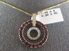 LARGE 1.70CT DIAMOND & AAA AMETHYST 18KT YELLOW GOLD 3D DOUBLE CIRCULAR PENDANT