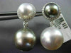 EXTRA LARGE .45CT DIAMOND & SOUTH SEA TAHITIAN PEARL 18KT WHITE GOLD 3D EARRINGS