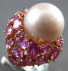 EXTRA LARGE 15.47CT AAA PINK SAPPHIRE & PINK SOUTH SEA PEARL 18KT ROSE GOLD RING