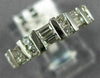 ESTATE .60CT ROUND & BAGUETTE DIAMOND 14KT WHITE GOLD 3D ANNIVERSARY RING #9498