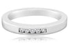 .09CT DIAMOND 14KT WHITE GOLD CLASSIC 5 STONE CHANNEL WEDDING ANNIVERSARY RING
