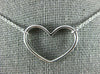 ESTATE .27CT DIAMOND 18K WHITE GOLD 3D CLASSIC OPEN HEART LOVE NECKLACE