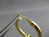ESTATE 14KT YELLOW GOLD 3D CLASSIC BELL CHARM HANGING HOOP EARRINGS 3mm #25678