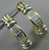 ESTATE .65CTW CHANNEL DIAMOND HUGGIES 14K WHITE YELLOW GOLD EARRINGS 23MM #18661
