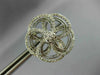 ESTATE LARGE 2.0CT DIAMOND 14KT WHITE GOLD ROUND FLOWER CLIP ON EARRINGS #21749