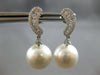 LARGE .6CT DIAMOND & AAA SOUTH SEA PEARL 18K WHITE GOLD JOURNEY HANGING EARRINGS
