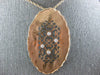 ESTATE .16CT DIAMOND 14KT ROSE GOLD 3D FILIGREE ETOILE OVAL HEART LOVE NECKLACE