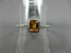 ESTATE .70CT DIAMOND & CITRINE 14KT WHITE GOLD 3D CLASSIC BEZEL ENGAGEMENT RING