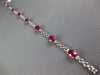 4.53CT DIAMOND & AAA RUBY 14KT WHITE GOLD OVAL 3 STONE PANTHER TENNIS BRACELET