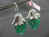 ANTIQUE LARGE 38.89CT DIAMOND & AAA EMERALD 18KT WHITE GOLD CHANDELIER EARRINGS