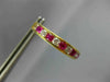 LARGE 2.0CT AAA RUBY & WHITE SAPPHIRE 18KT YELLOW GOLD 3D HUGGIE EARRINGS #22744