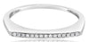 ESTATE .06CT DIAMOND 14KT WHITE GOLD 3D ROUND CLASSC SINGLE ROW BAR RING